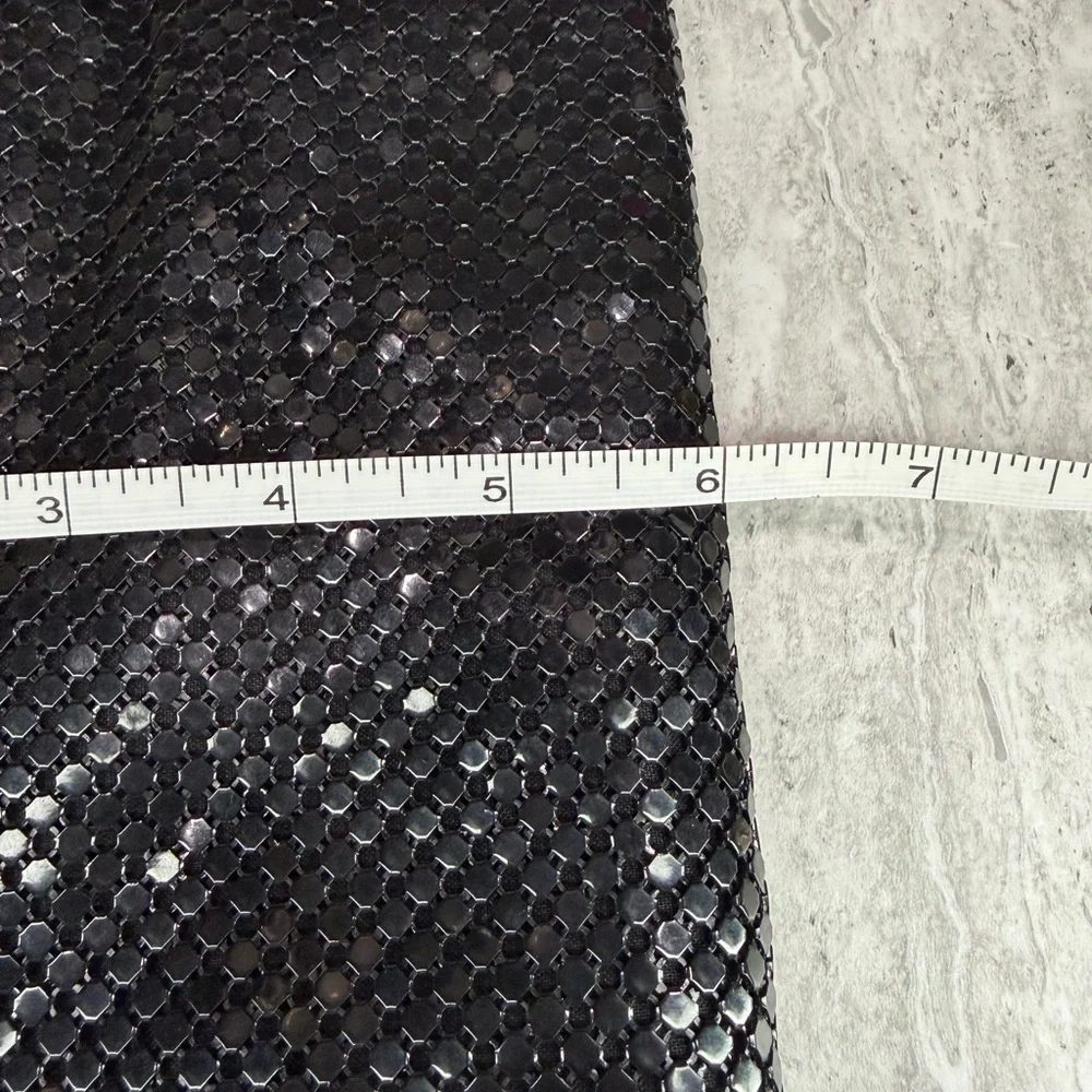 Vintage Whiting & Davis Black Metal Mesh Evening Clutch Bag